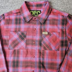 Dixxon Boys Flannel Shirt Size XL Youth Div Plaid Snap Front